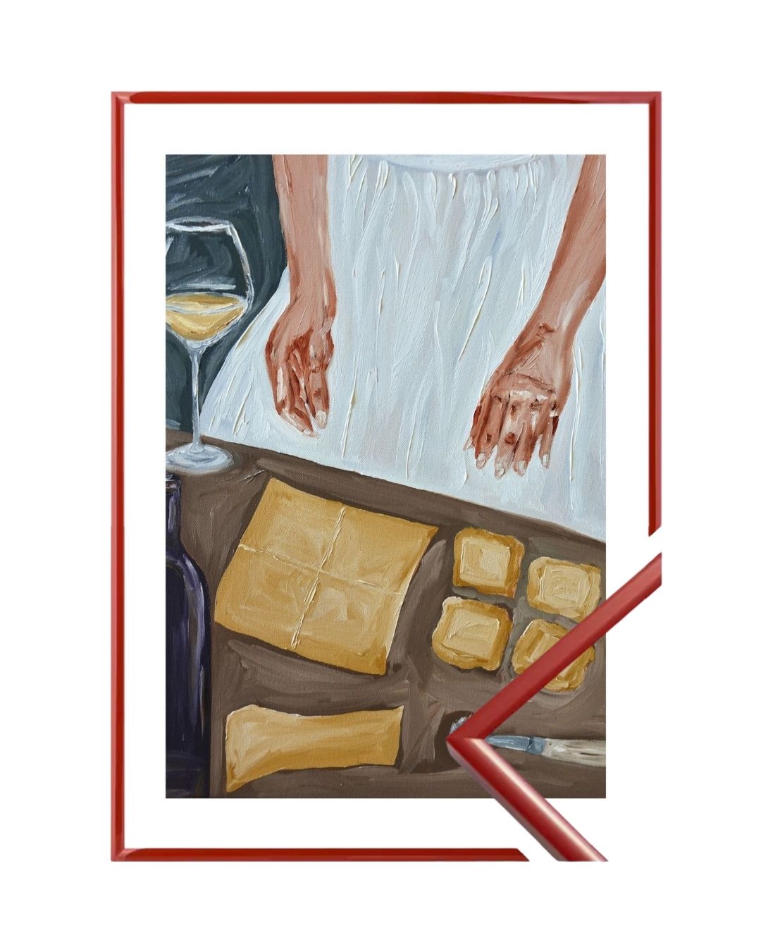 Making ravioli and sippin’ wine Fine Art Print