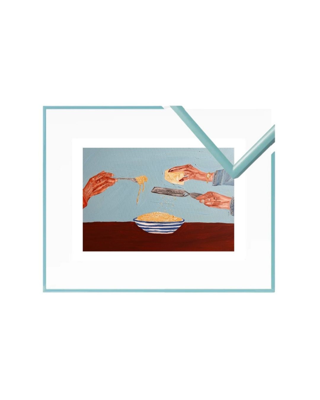 Sharing pasta Fine Art Print