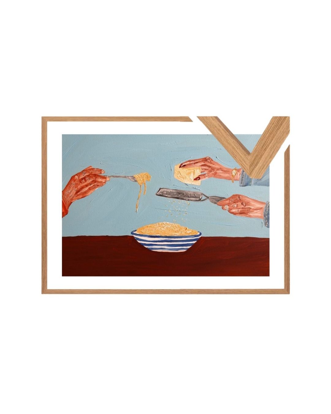 Sharing pasta Fine Art Print