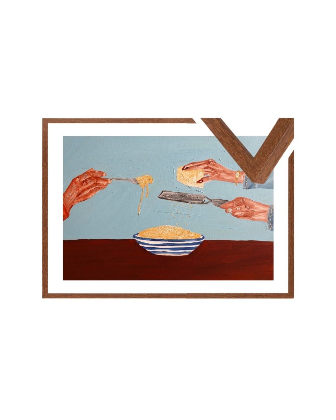 Sharing pasta Fine Art Print