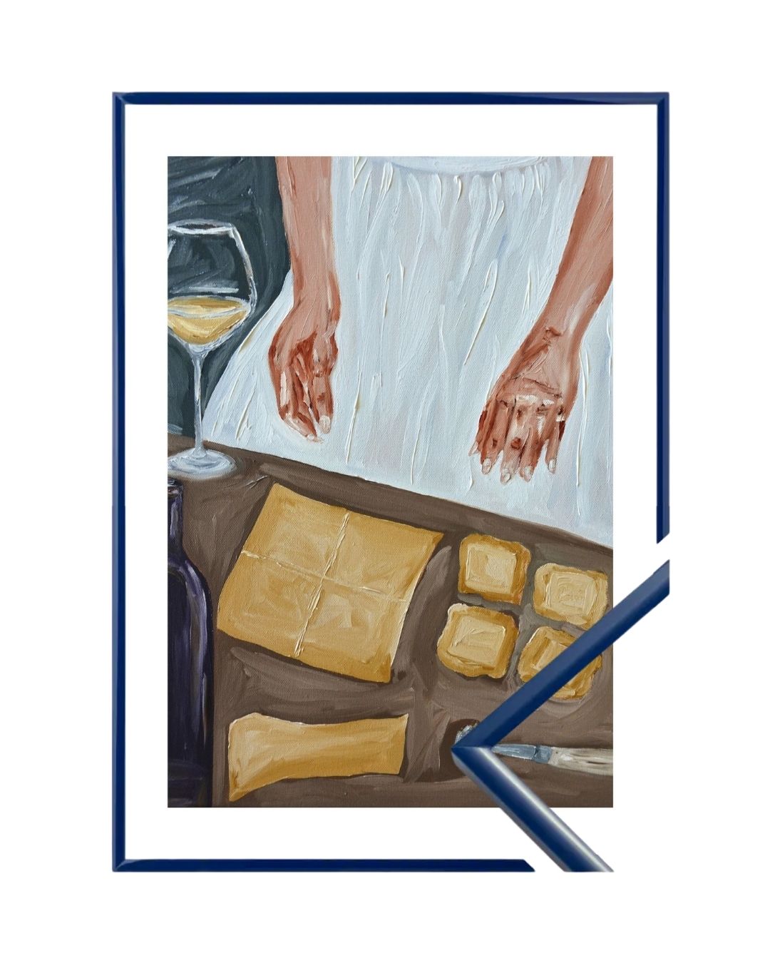 Making ravioli and sippin’ wine Fine Art Print