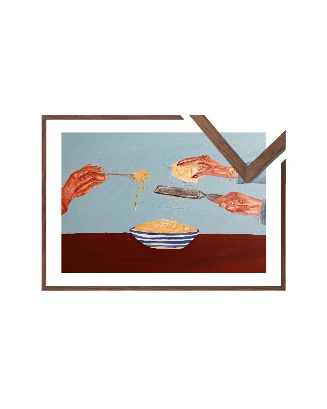 Sharing pasta Fine Art Print