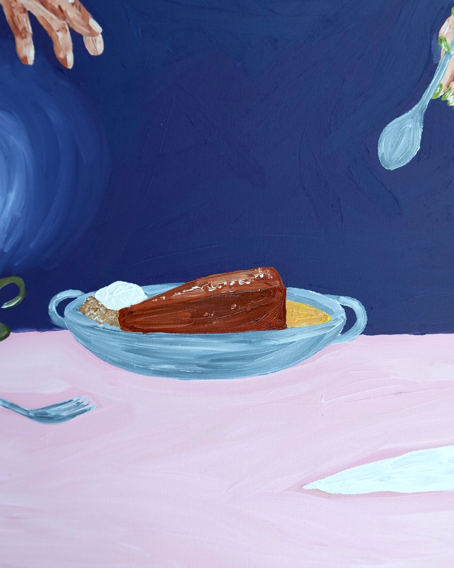 Sharing dessert Painting