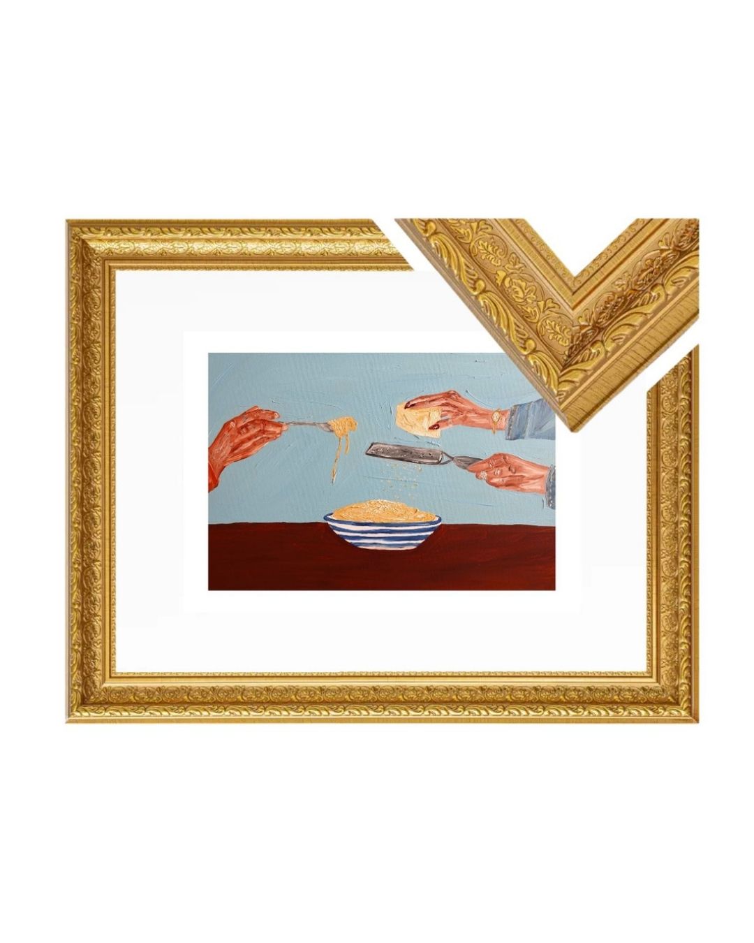 Sharing pasta Fine Art Print