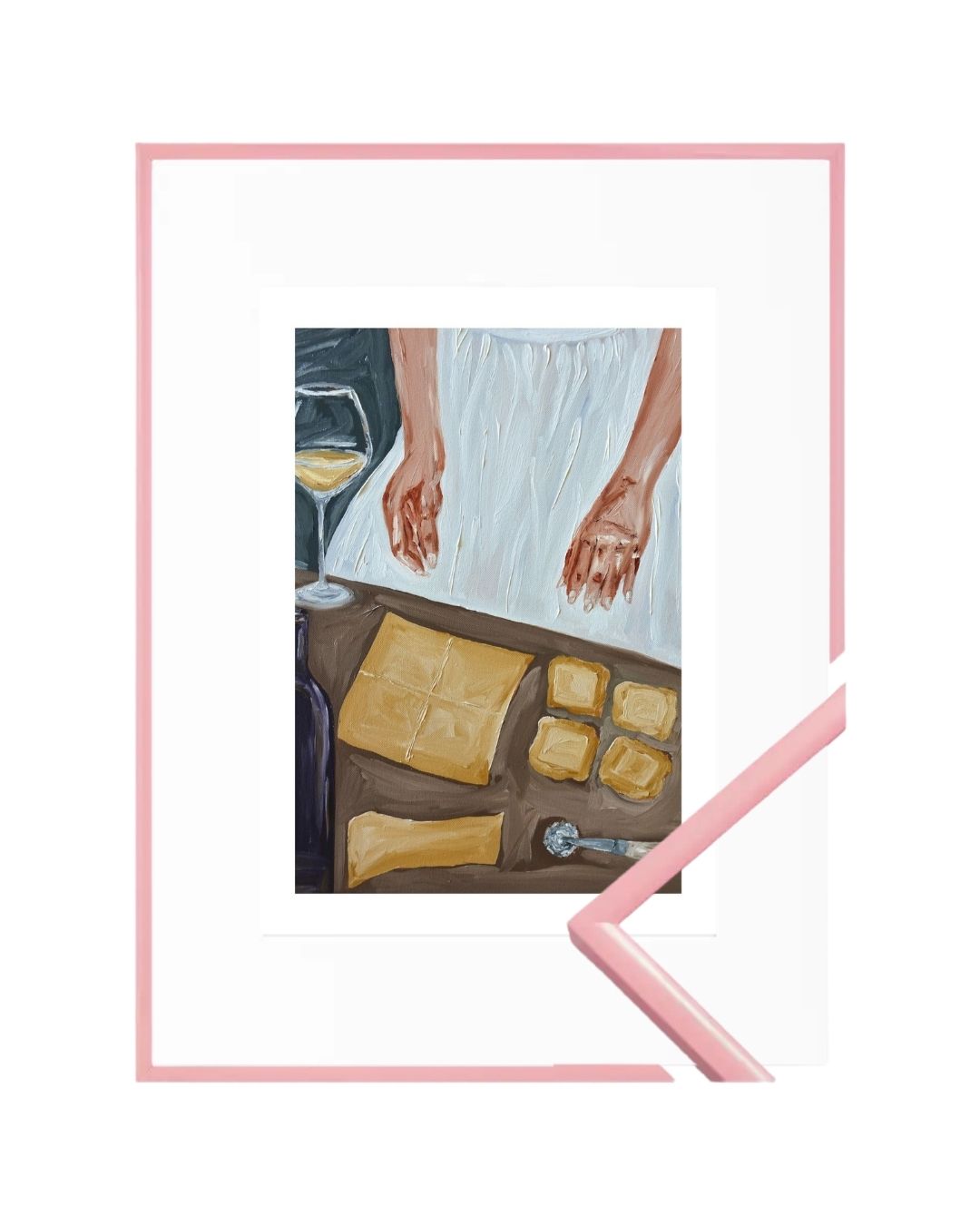 Making ravioli and sippin’ wine Fine Art Print