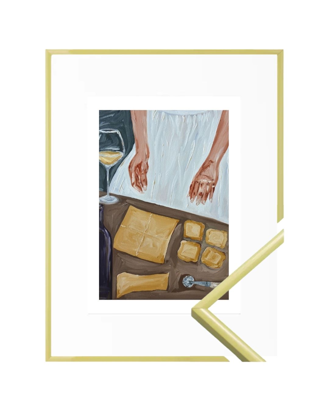 Making ravioli and sippin’ wine Fine Art Print