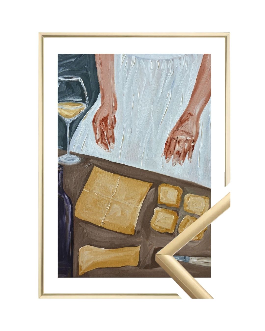 Making ravioli and sippin’ wine Fine Art Print