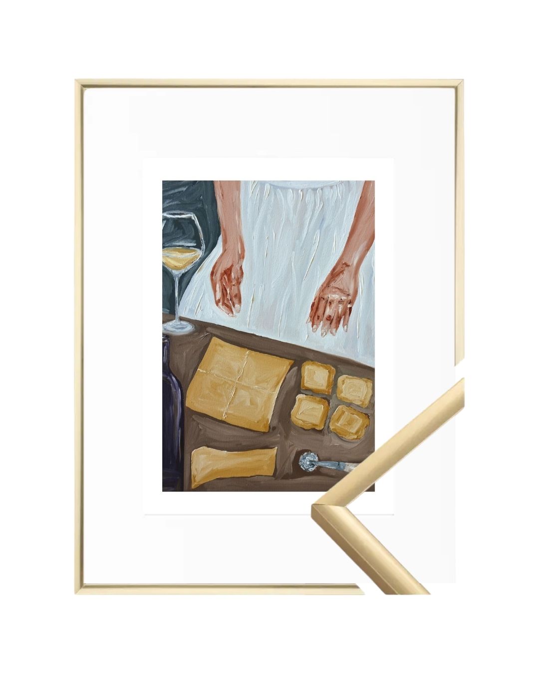 Making ravioli and sippin’ wine Fine Art Print