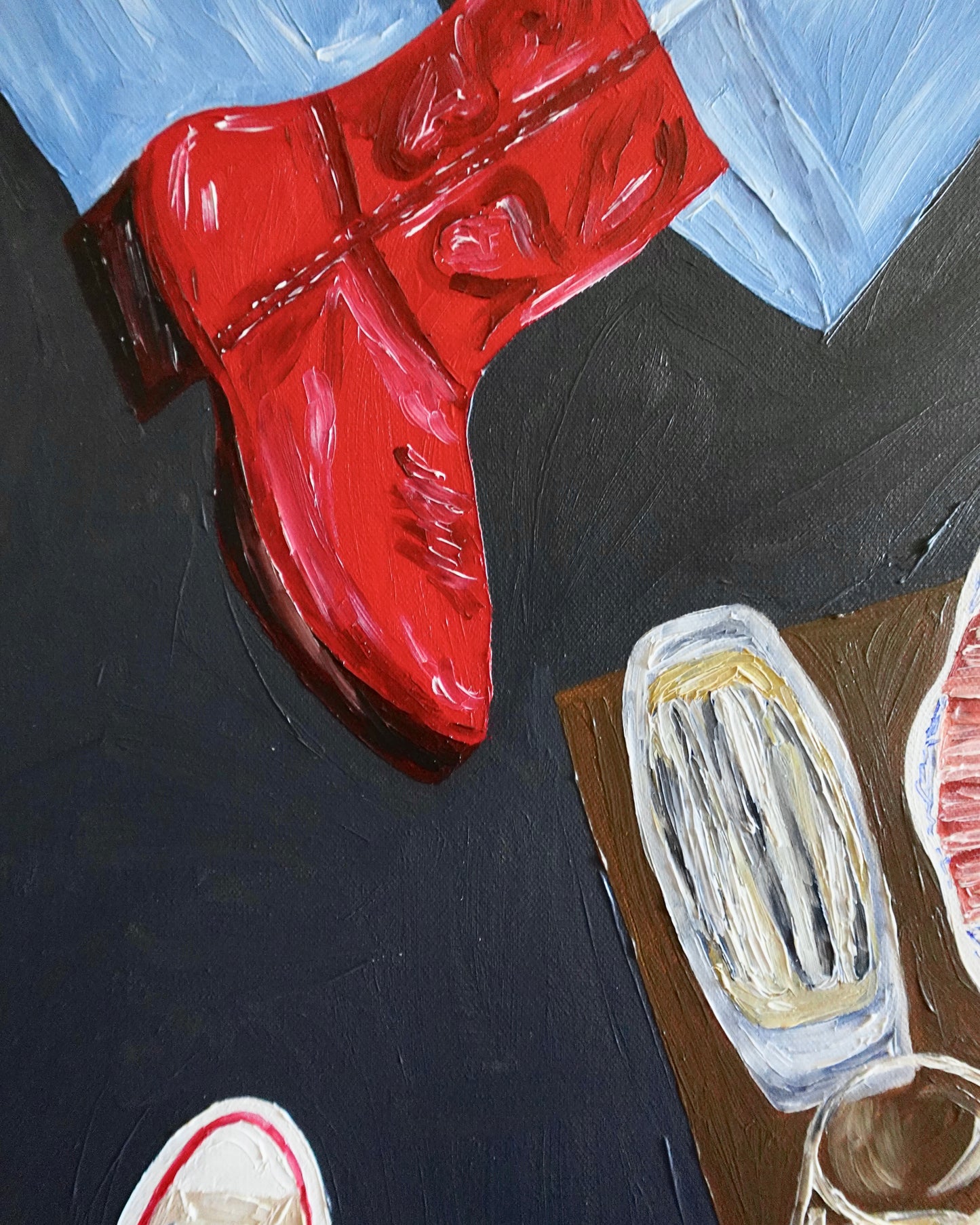 A stool for five Painting