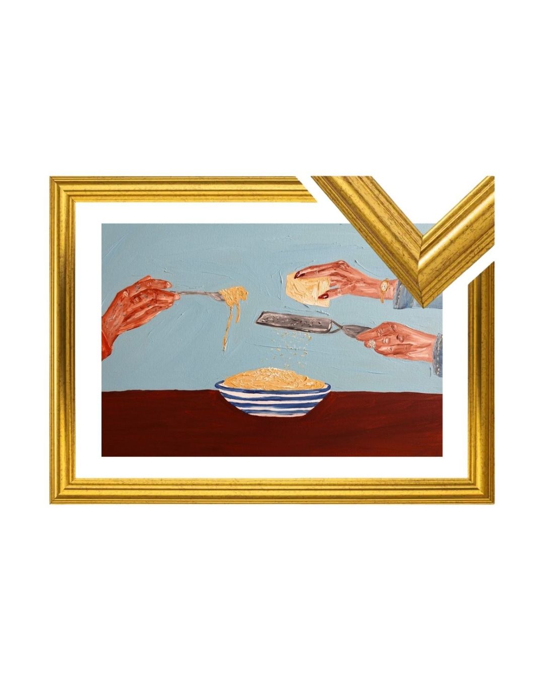 Sharing pasta Fine Art Print