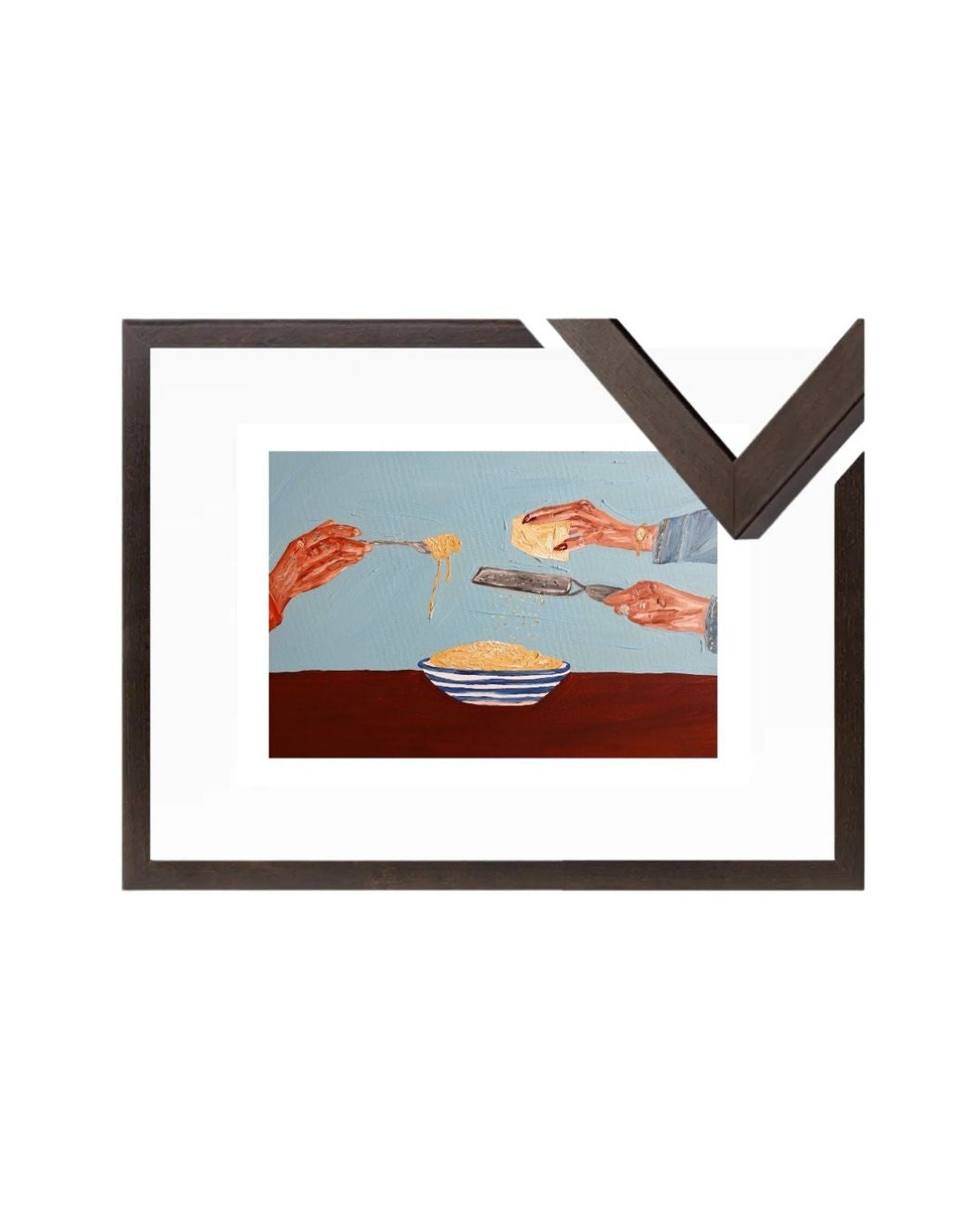 Sharing pasta Fine Art Print
