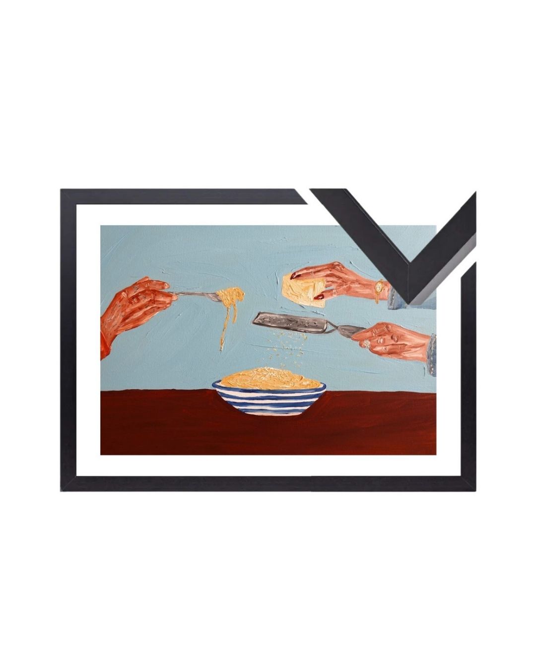 Sharing pasta Fine Art Print