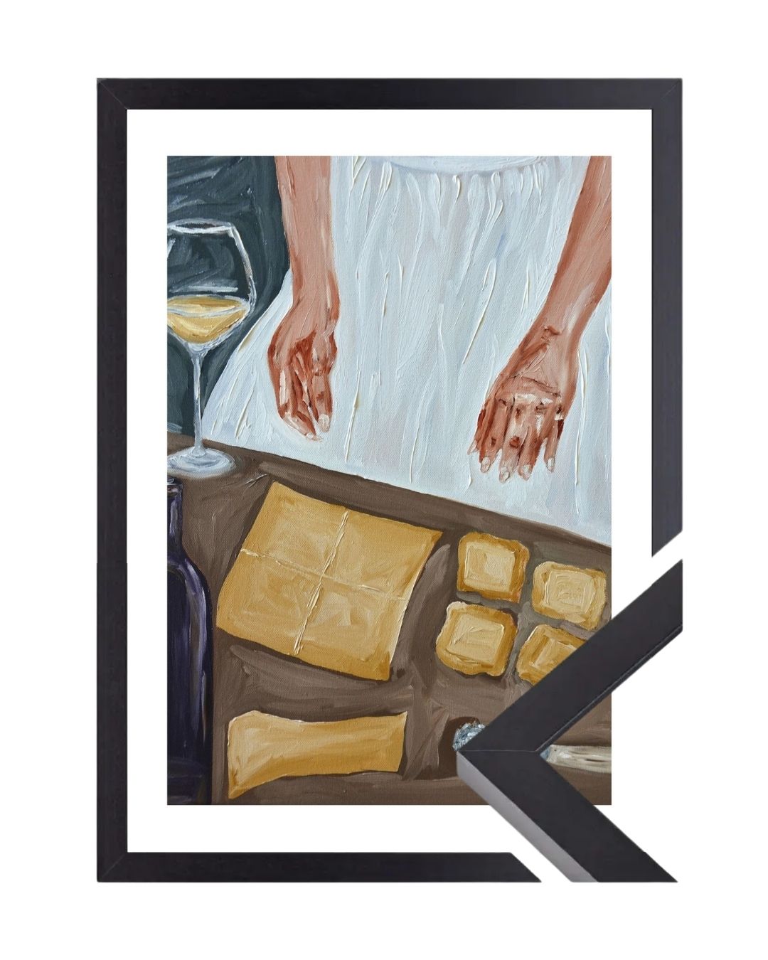 Making ravioli and sippin’ wine Fine Art Print