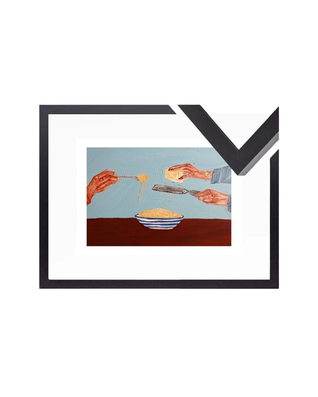 Sharing pasta Fine Art Print