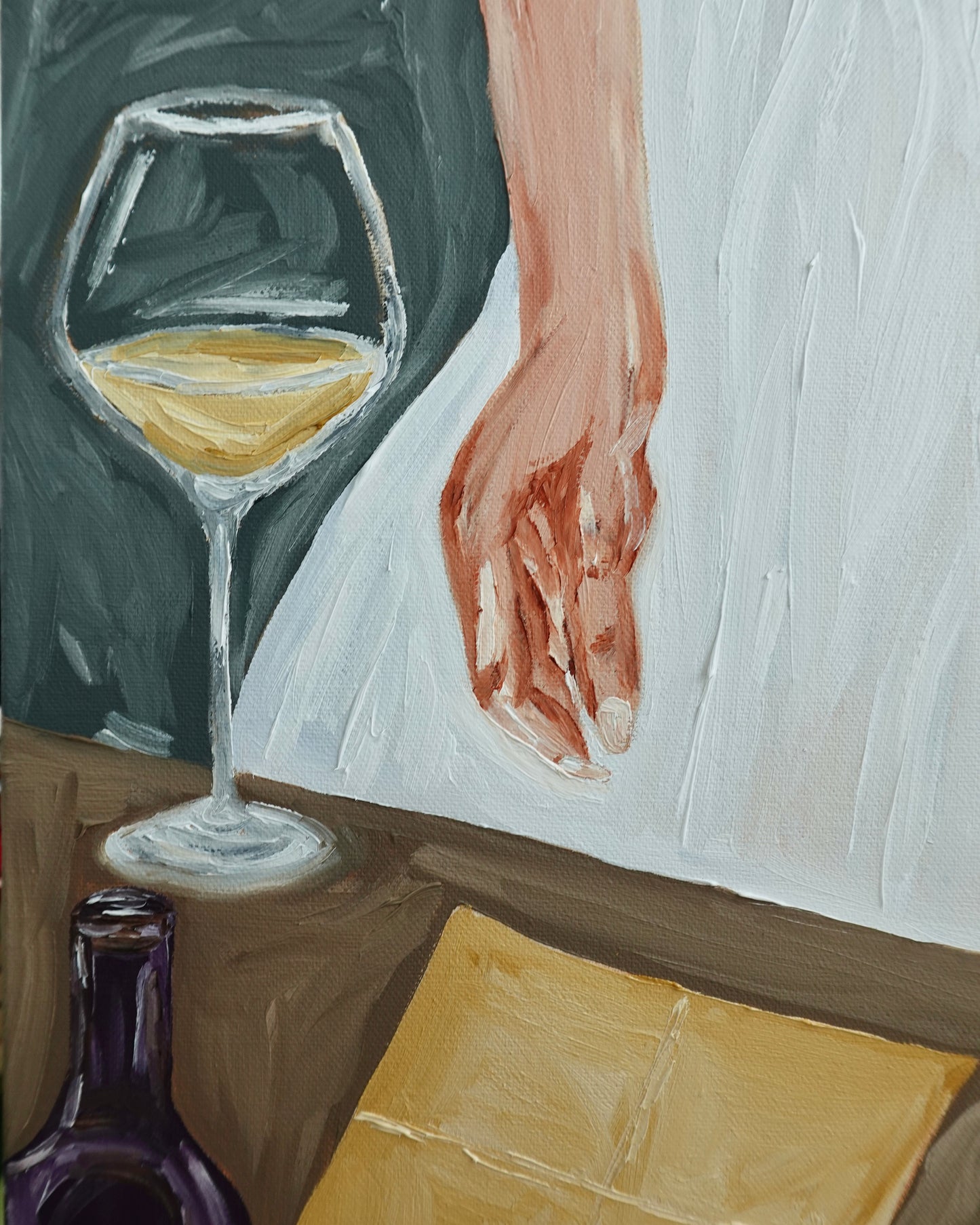 Making ravioli and sippin’ wine Painting
