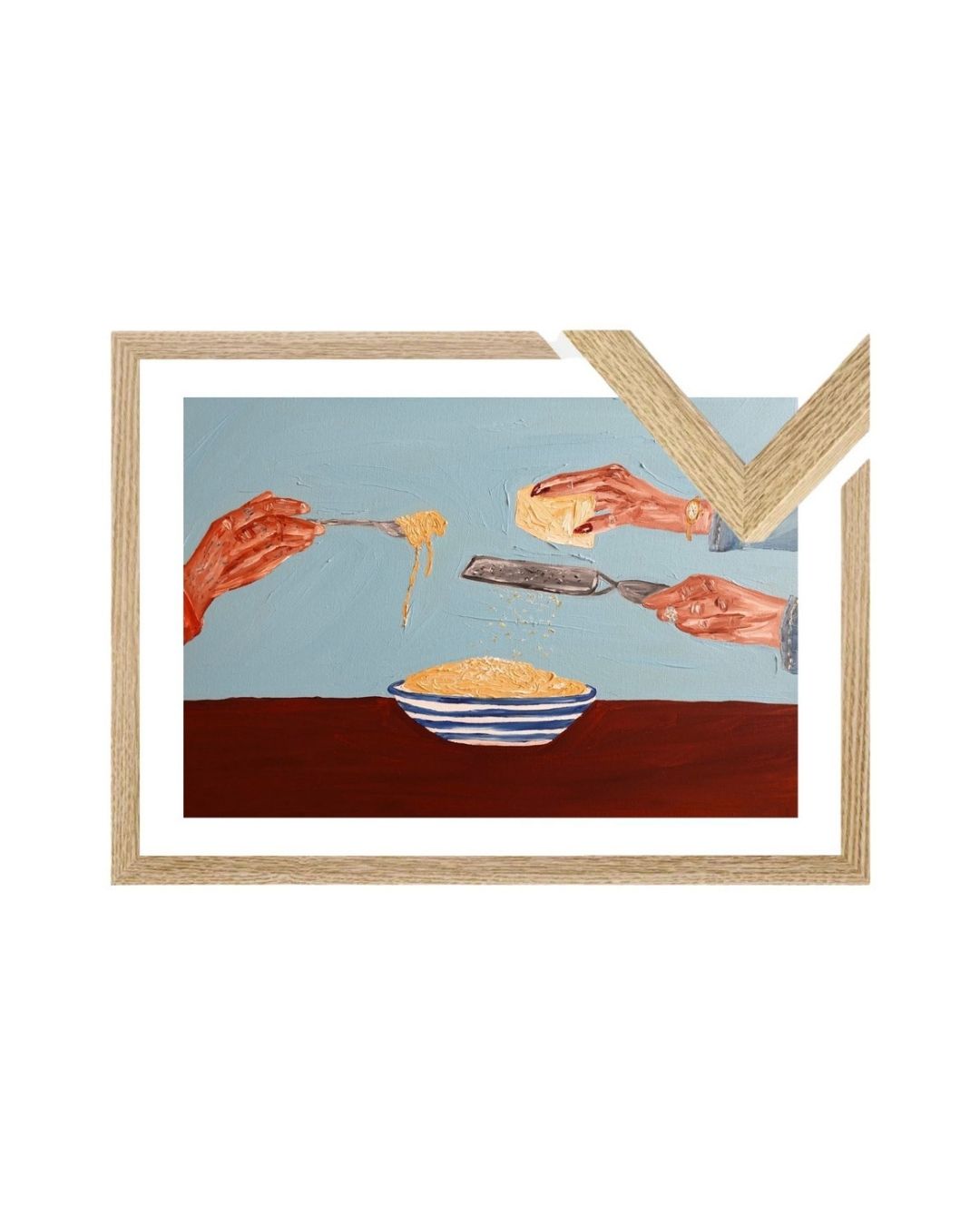 Sharing pasta Fine Art Print
