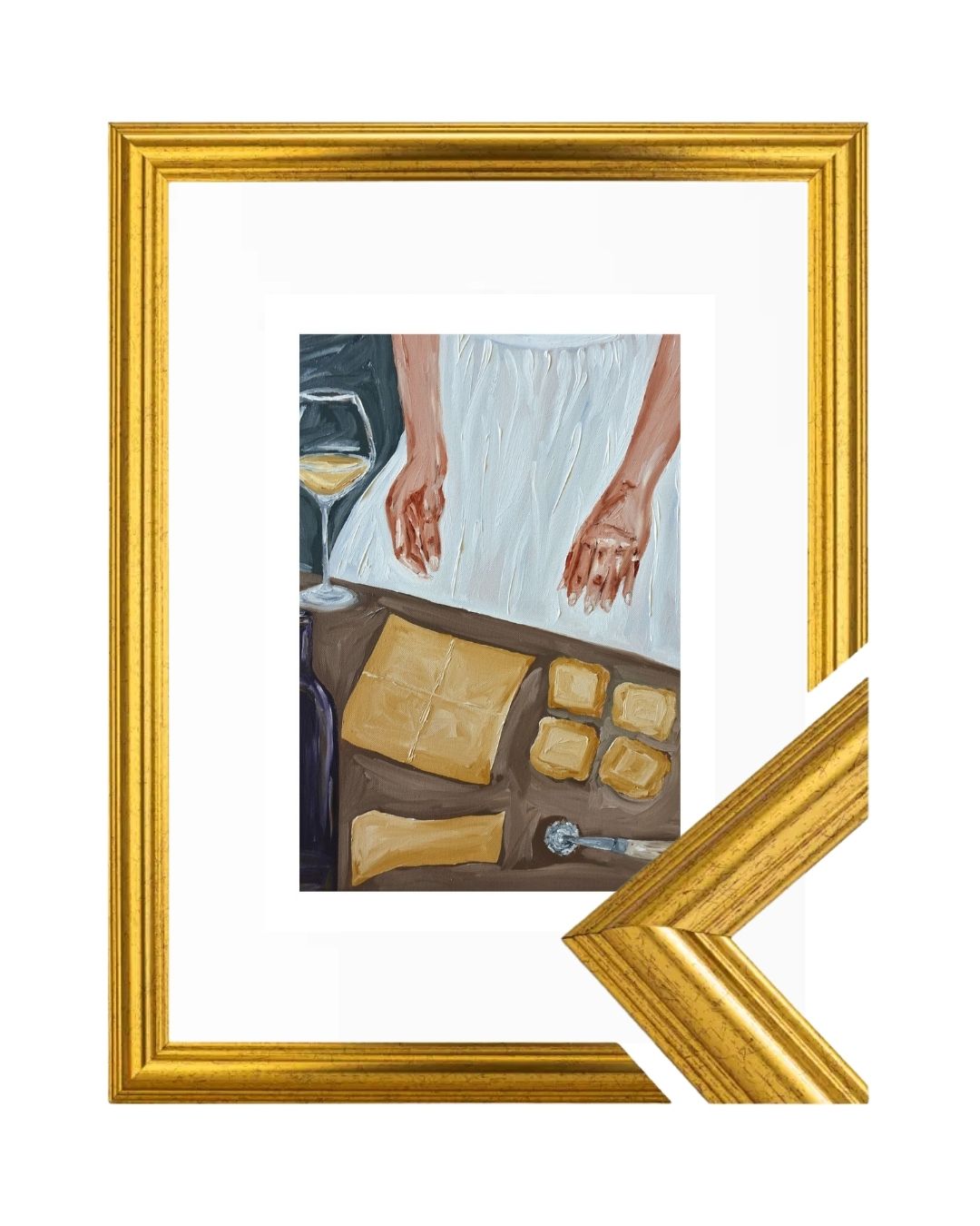 Making ravioli and sippin’ wine Fine Art Print