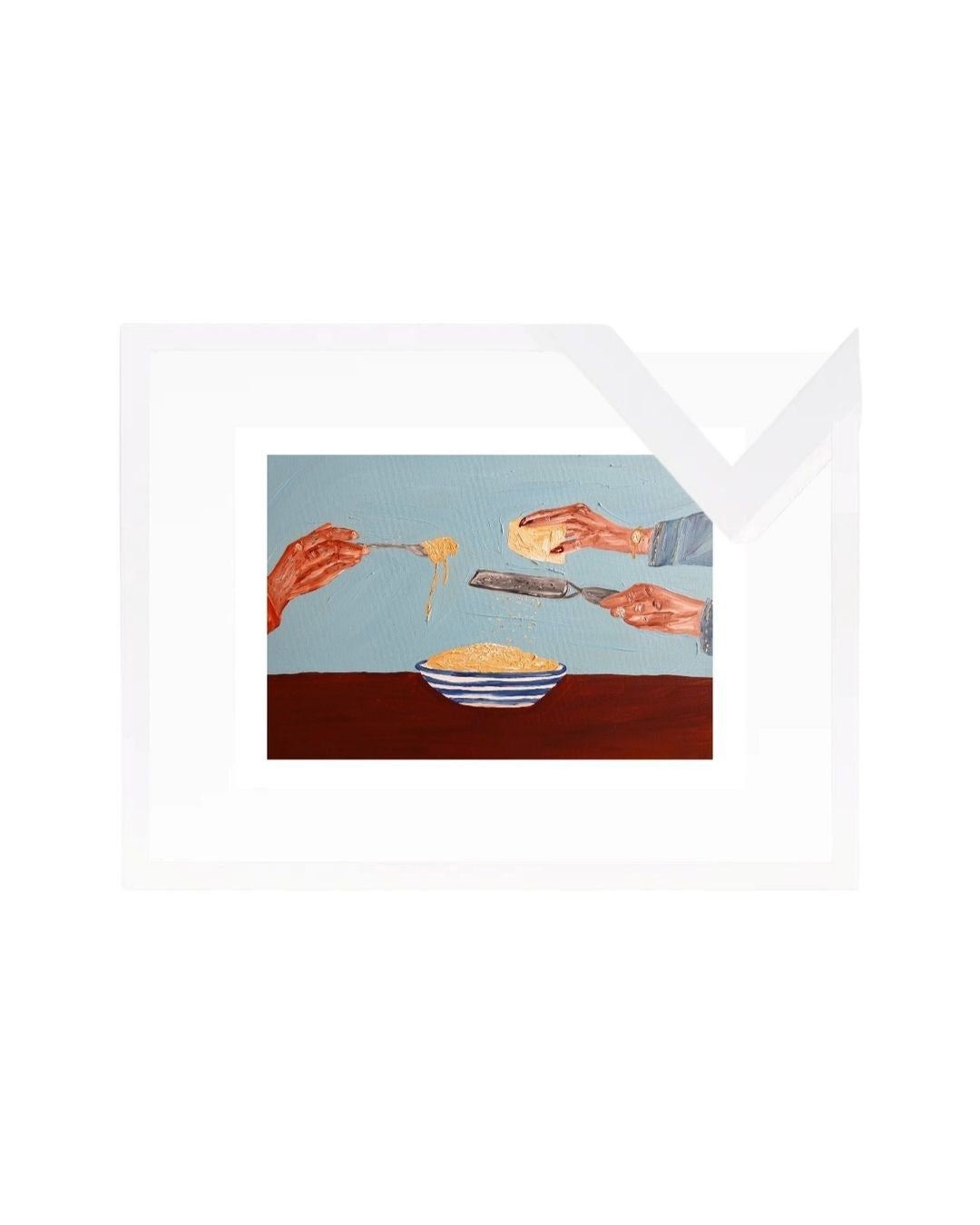 Sharing pasta Fine Art Print