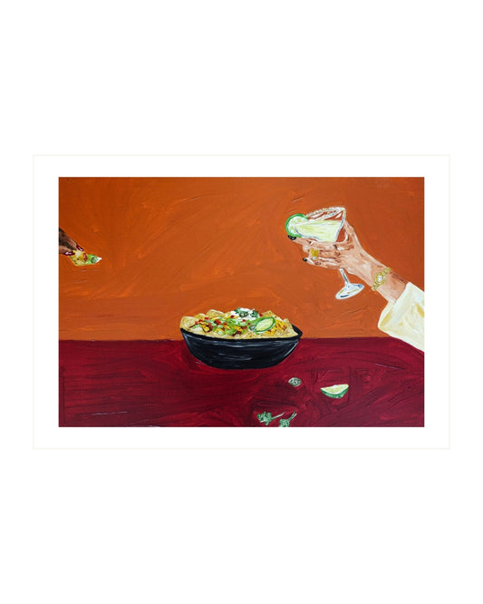 Sharing nachos and margaritas Fine Art Print