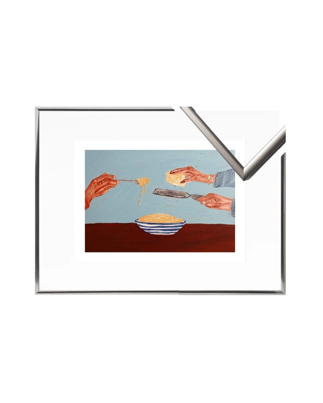 Sharing pasta Fine Art Print