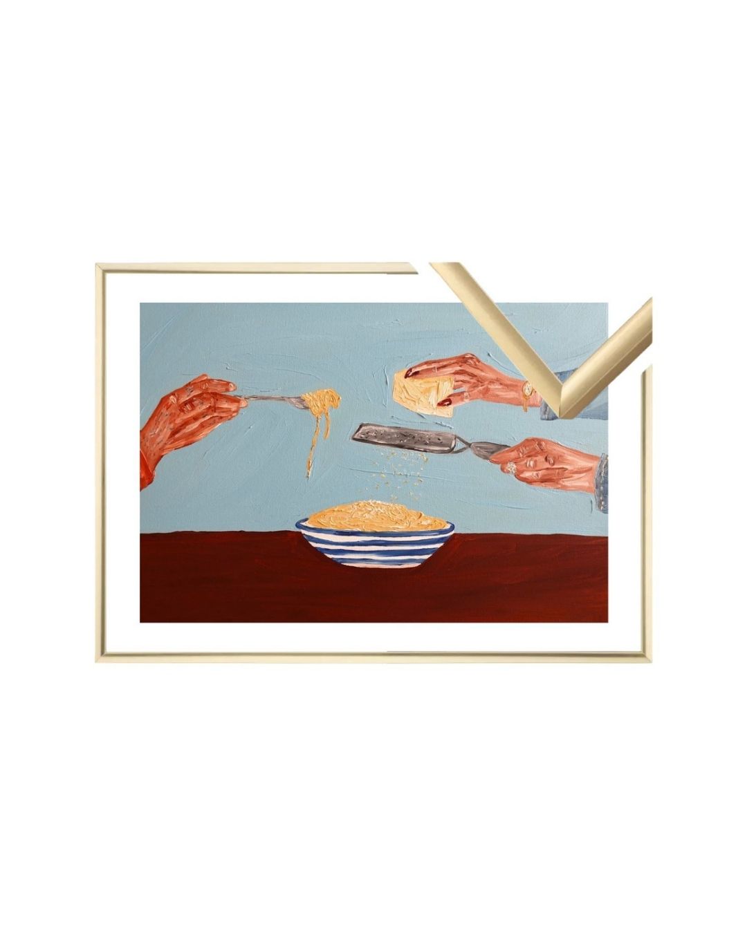 Sharing pasta Fine Art Print