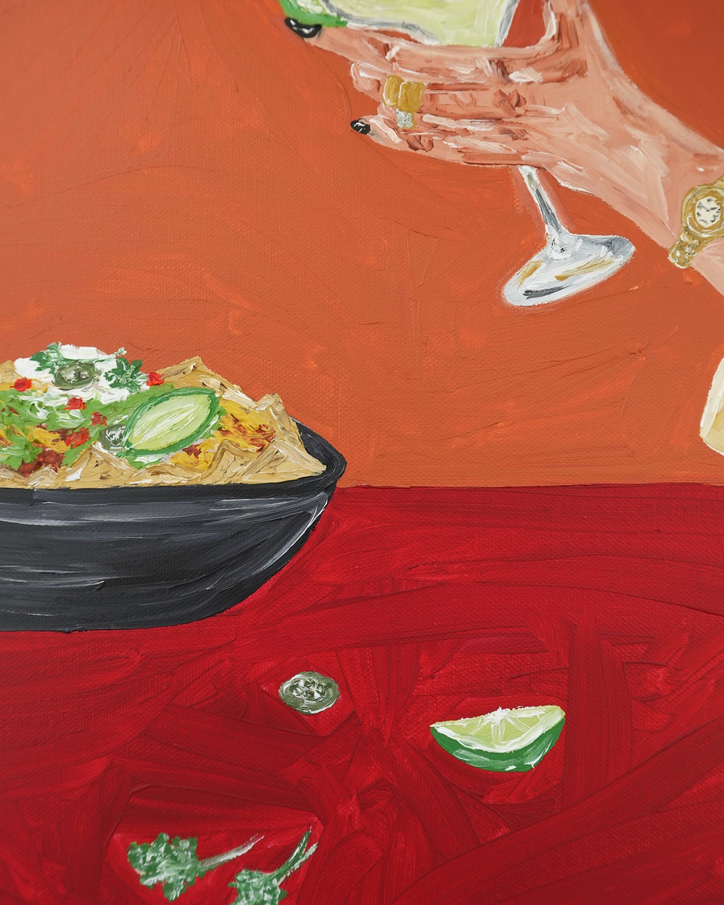 Sharing nachos and margaritas Painting