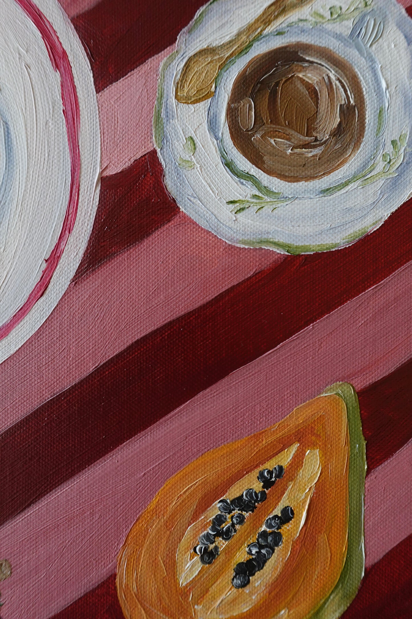 Papaia e panquecas Painting