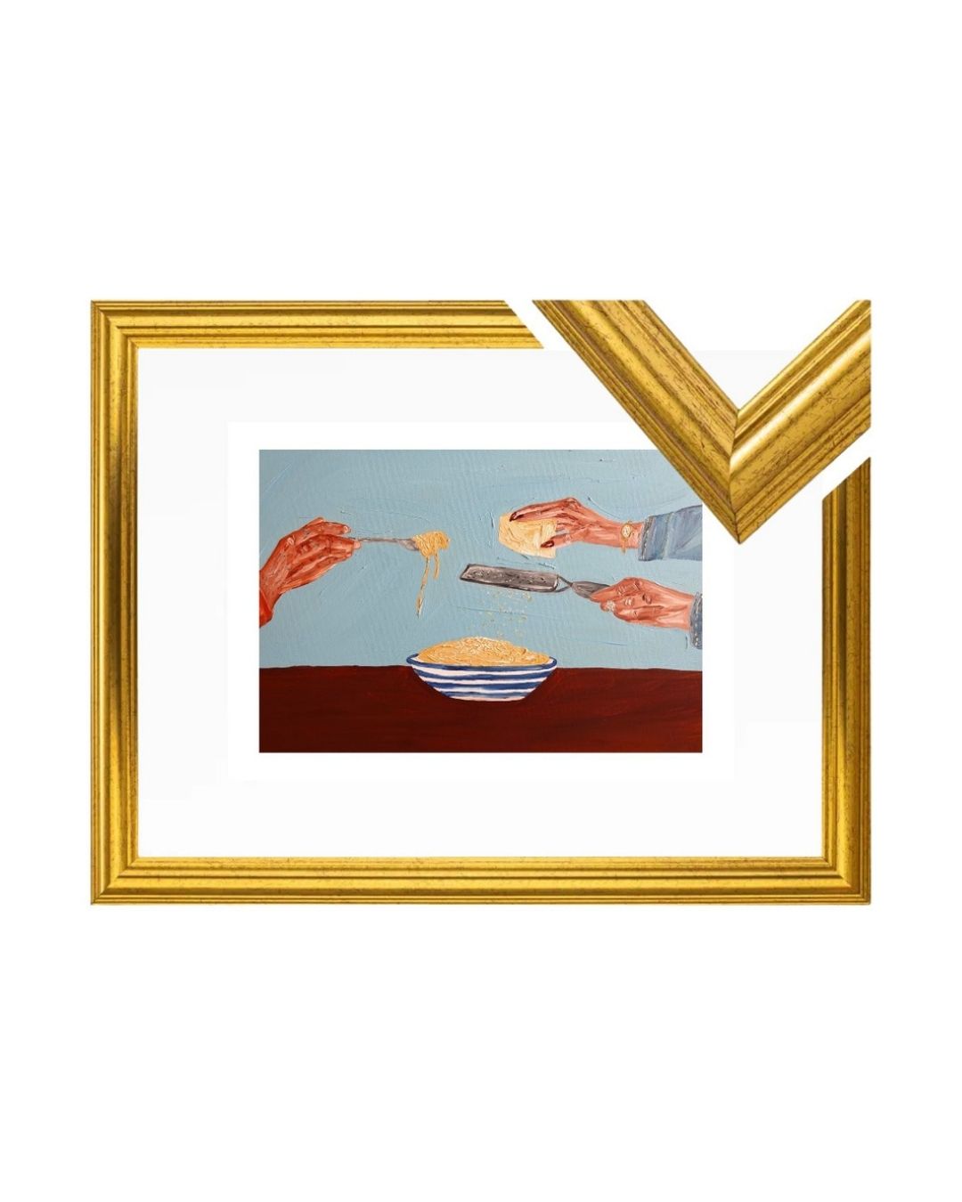 Sharing pasta Fine Art Print