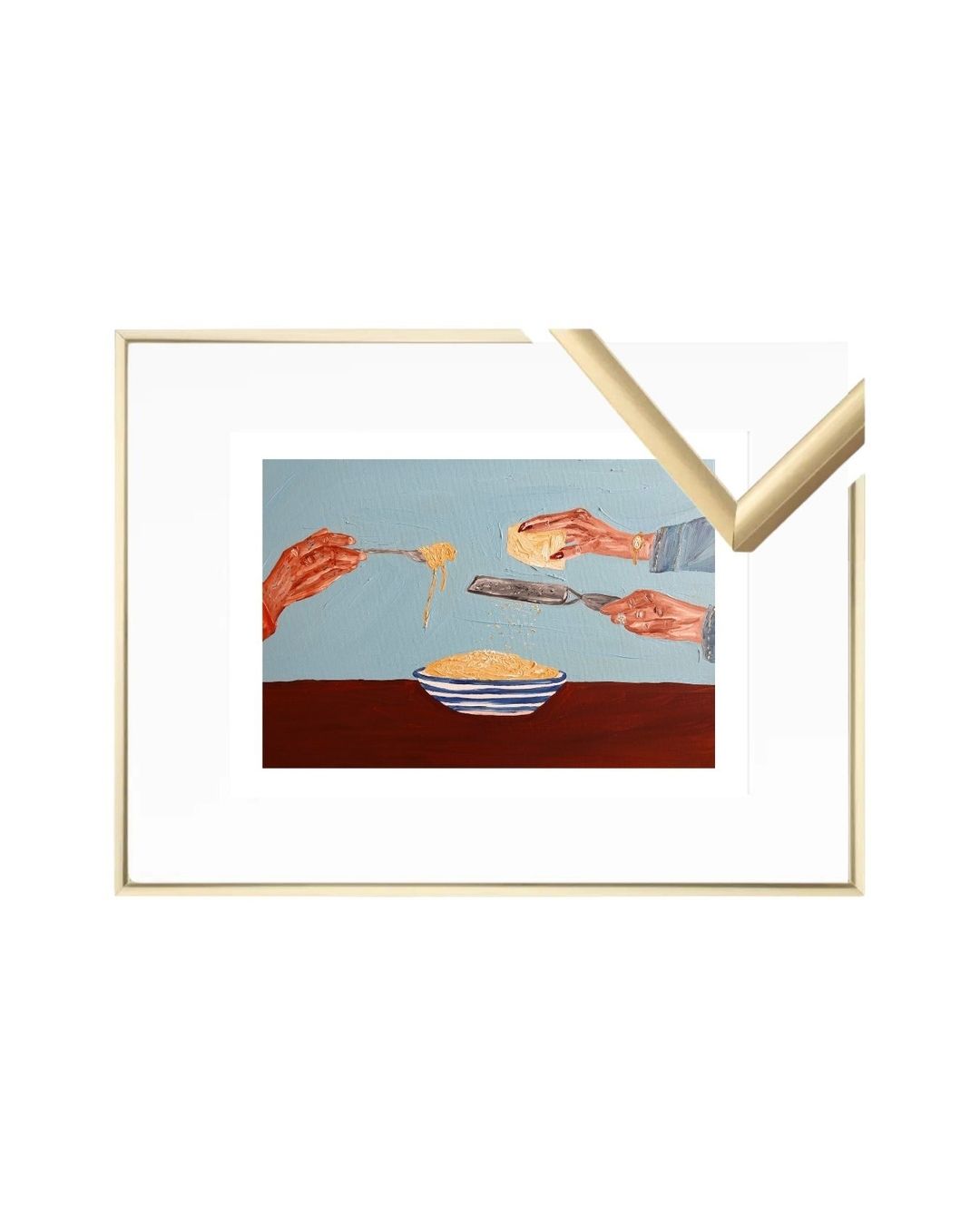 Sharing pasta Fine Art Print