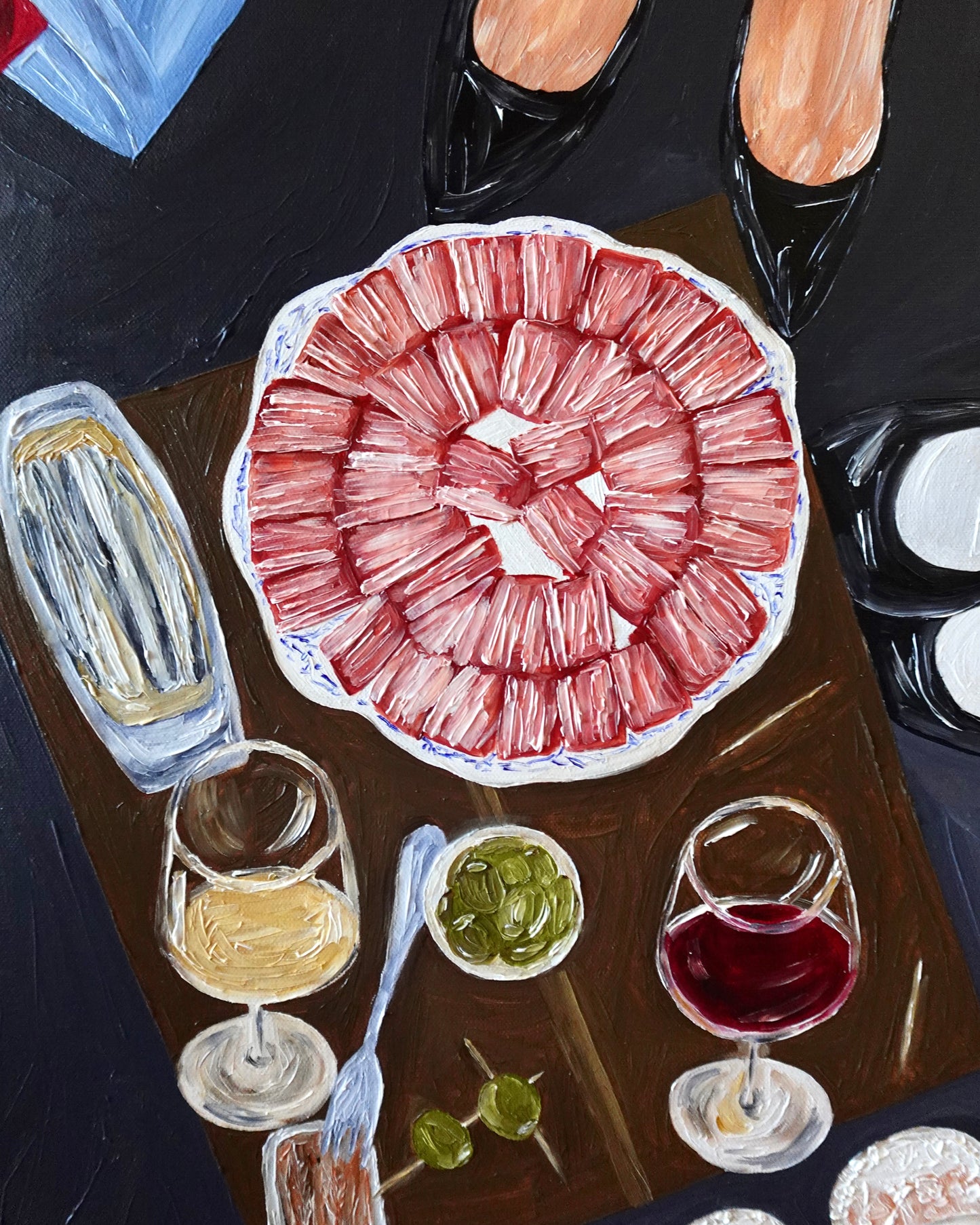 A stool for five Painting