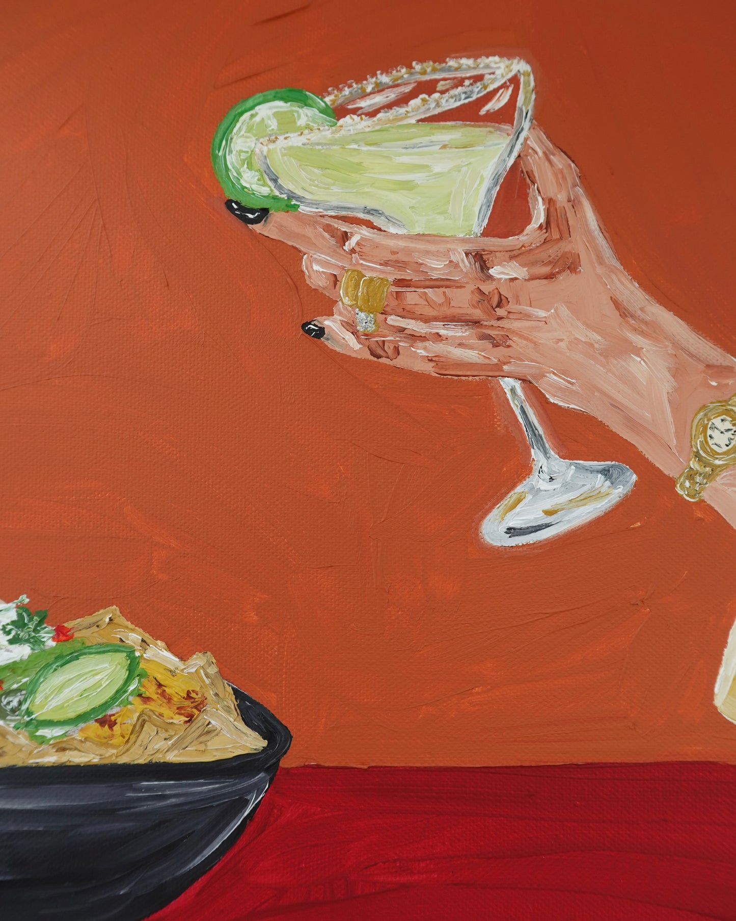 Sharing nachos and margaritas Painting