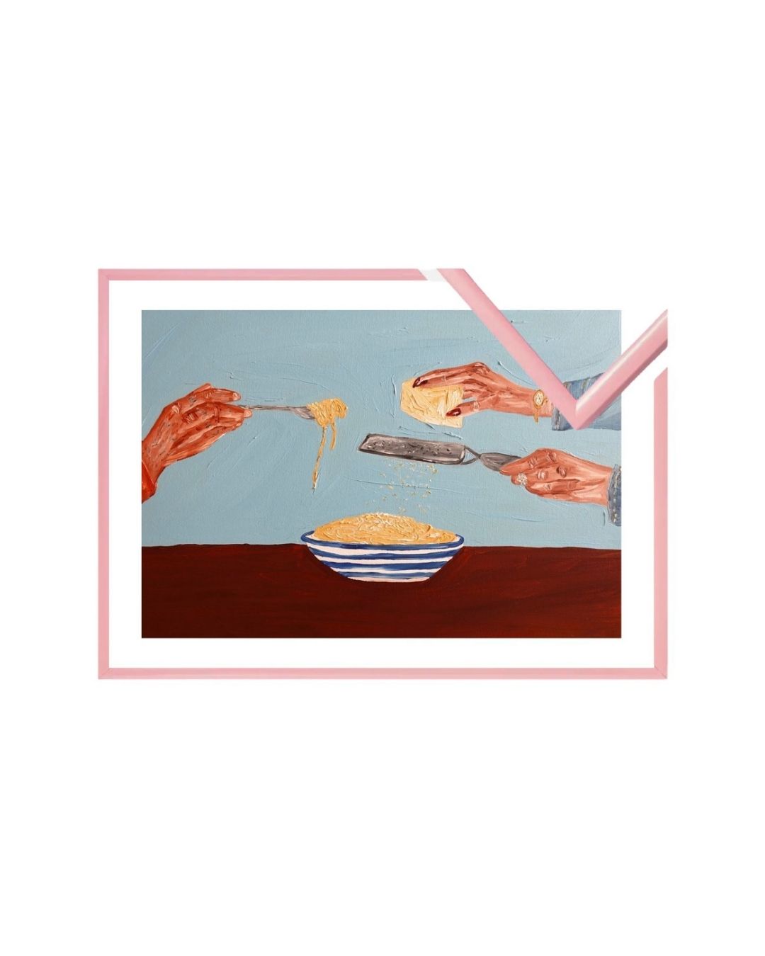 Sharing pasta Fine Art Print