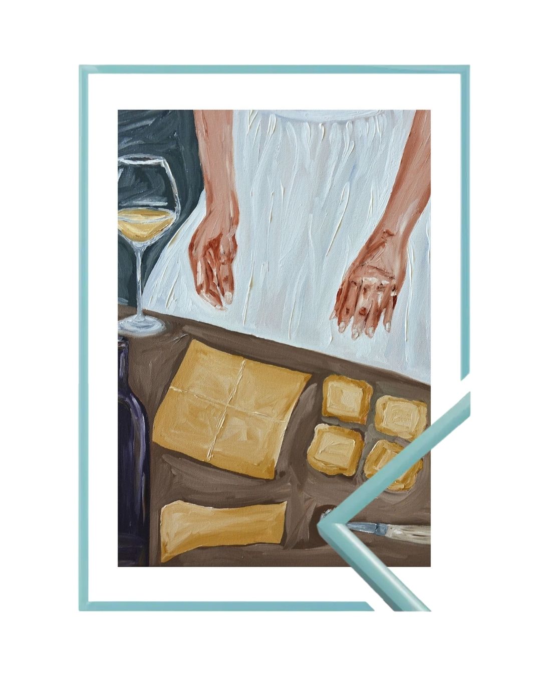 Making ravioli and sippin’ wine Fine Art Print