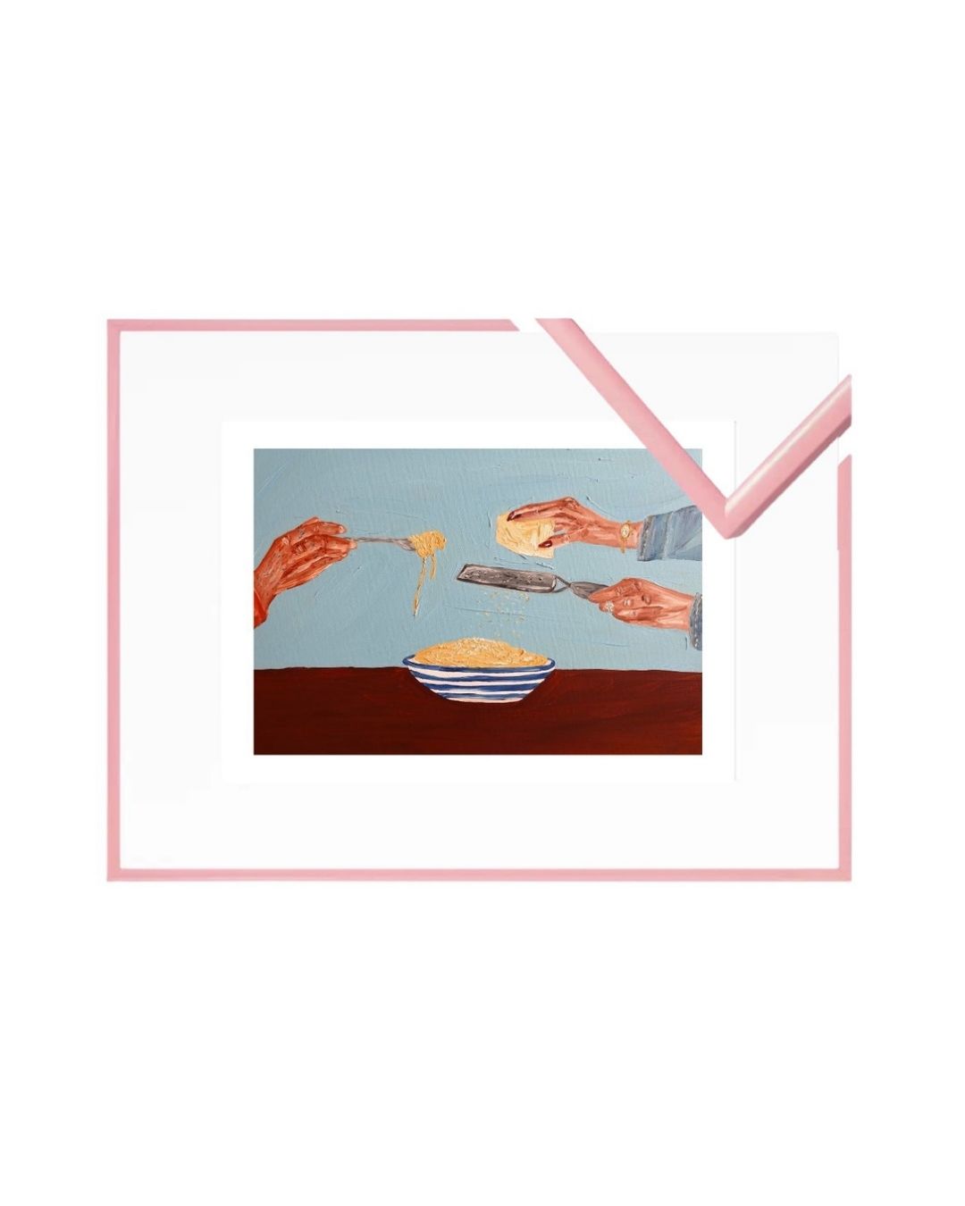 Sharing pasta Fine Art Print