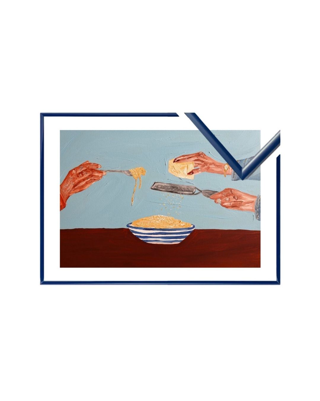 Sharing pasta Fine Art Print
