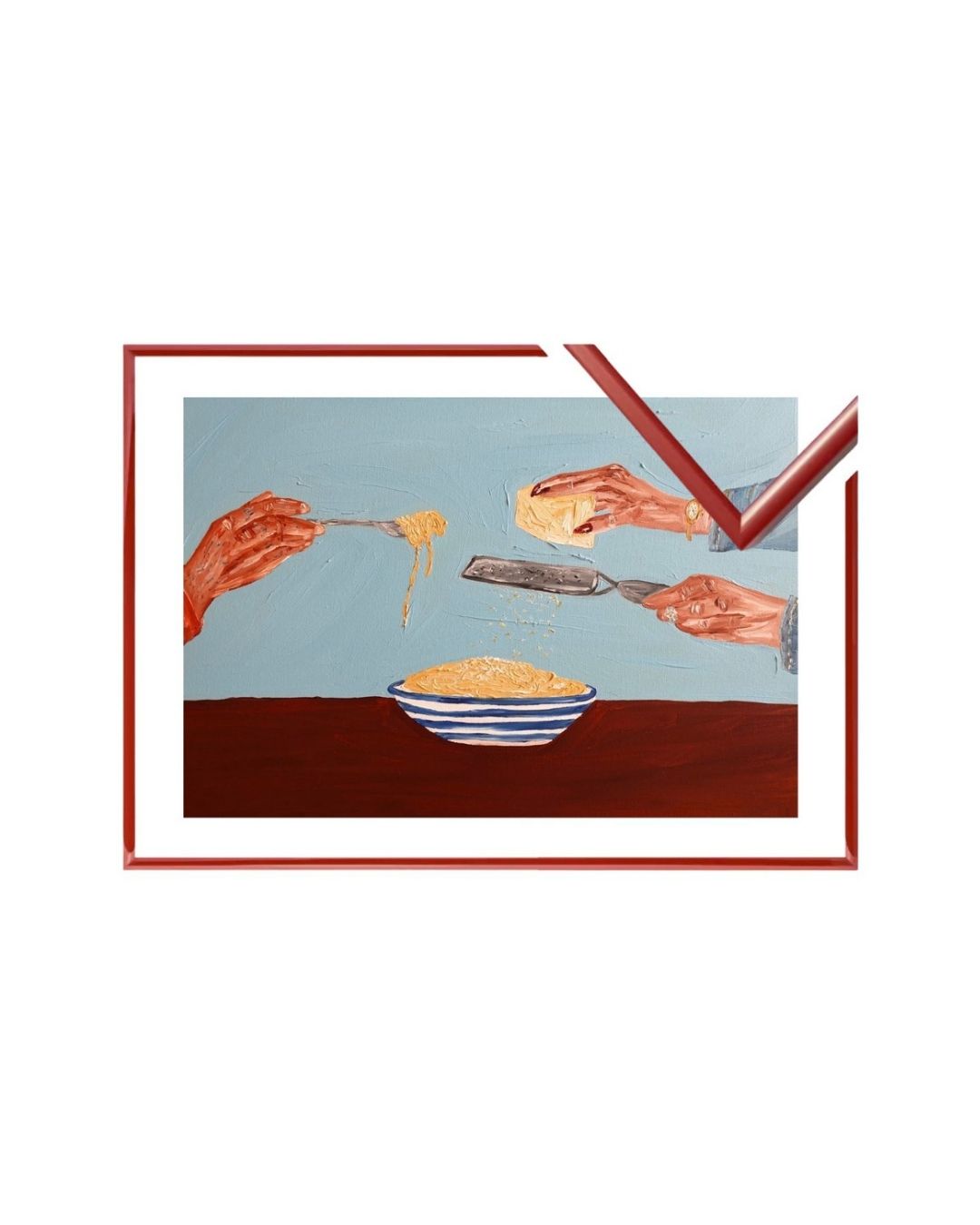 Sharing pasta Fine Art Print