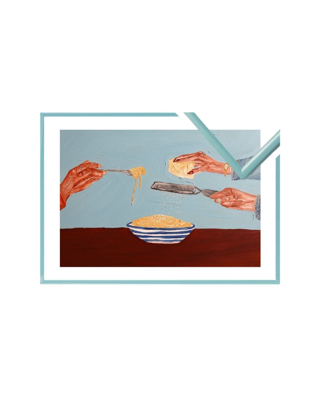 Sharing pasta Fine Art Print