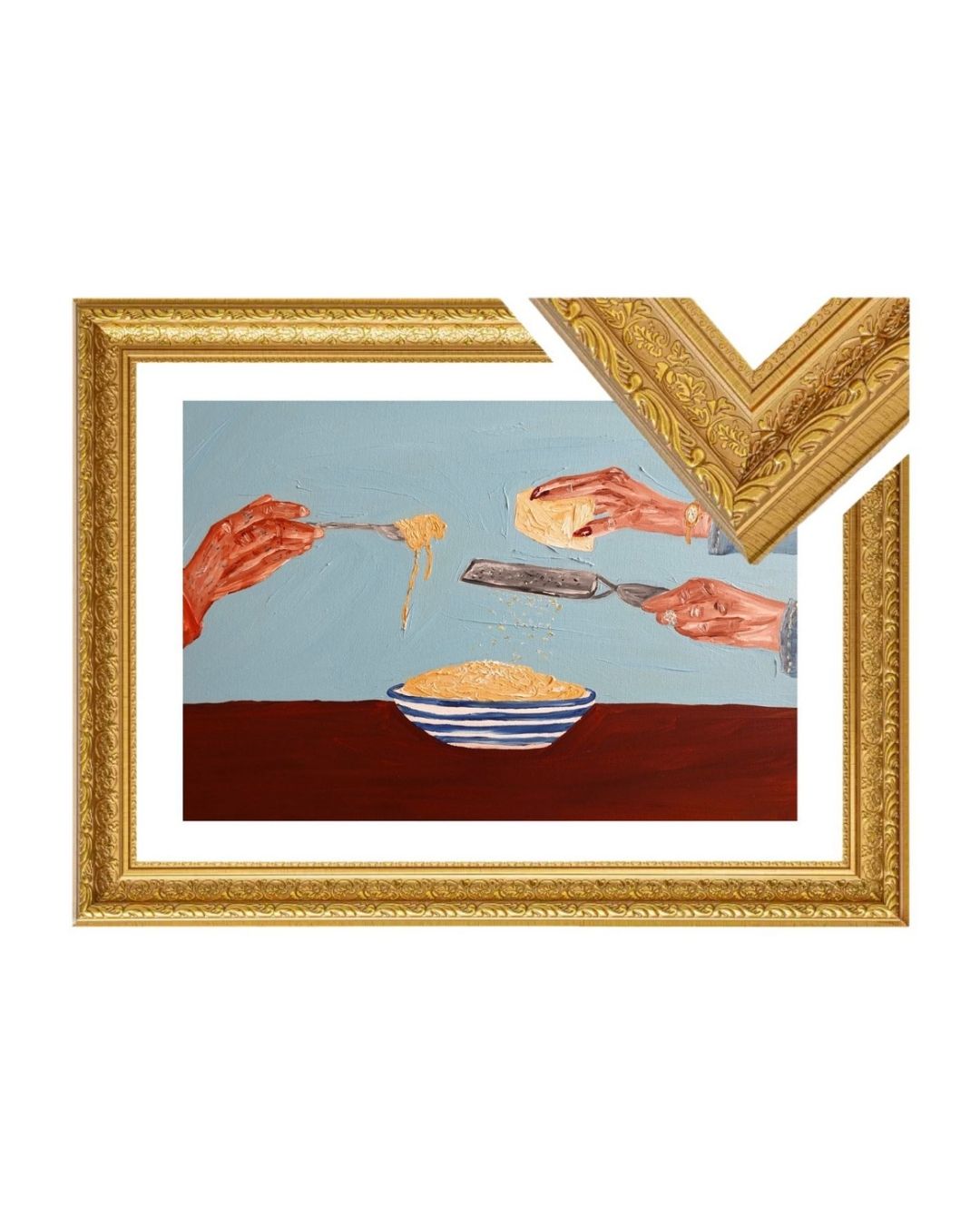 Sharing pasta Fine Art Print