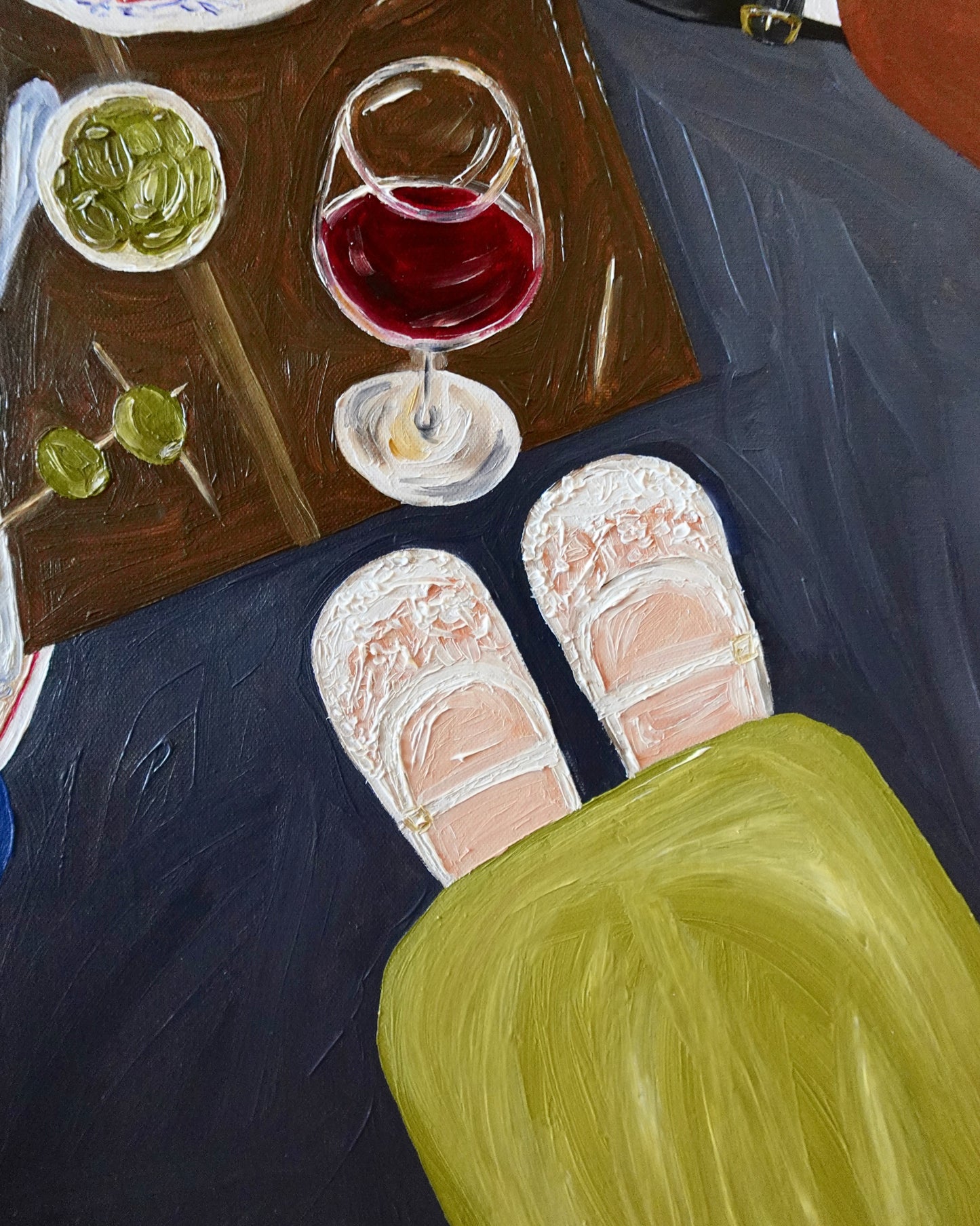 A stool for five Painting