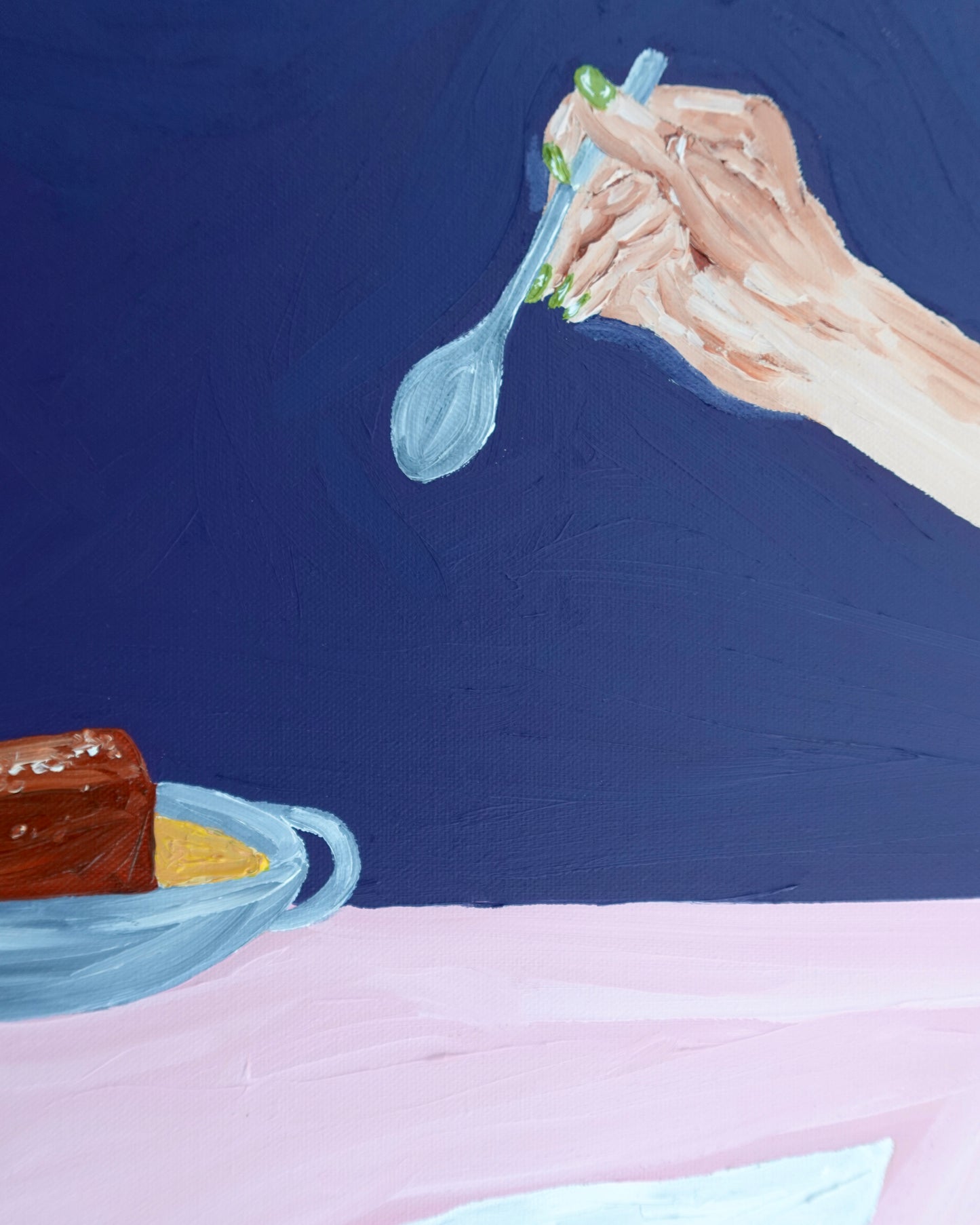 Sharing dessert Painting