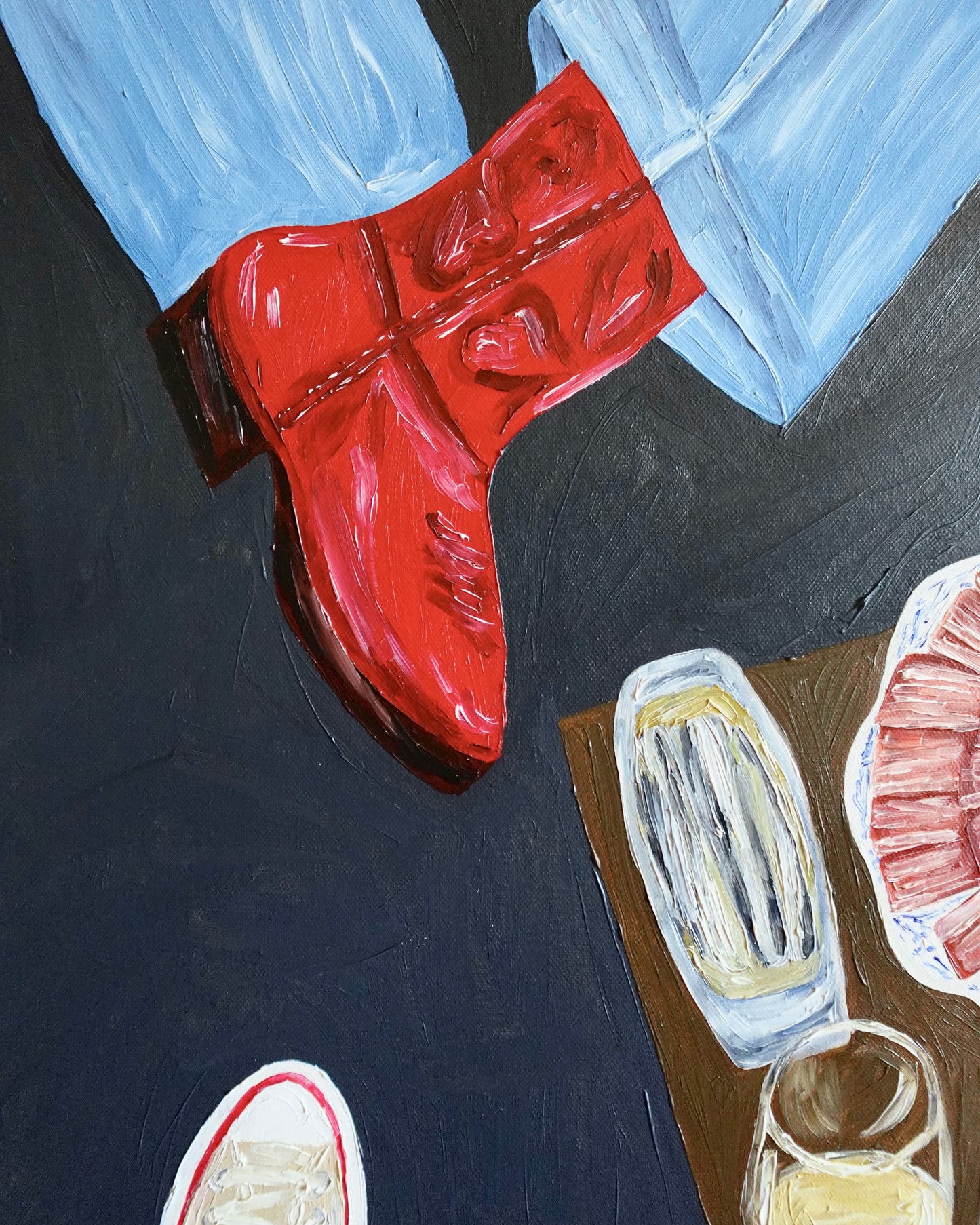 A stool for five Painting